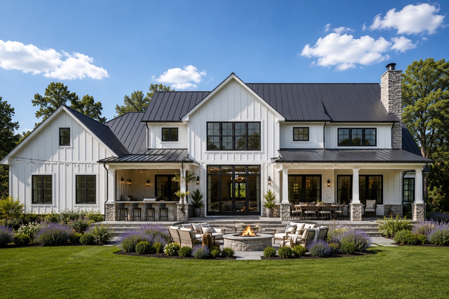 Blackpine Manor — modern farmhouse custom estate exterior in Westlake Village