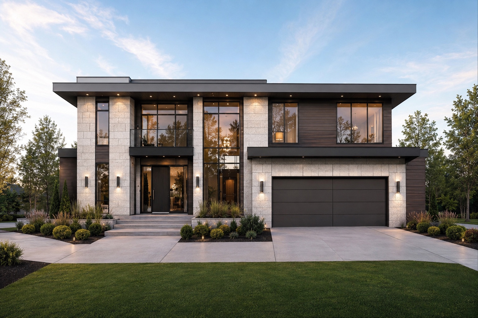 The Sterling — contemporary custom home exterior in Beverly Hills