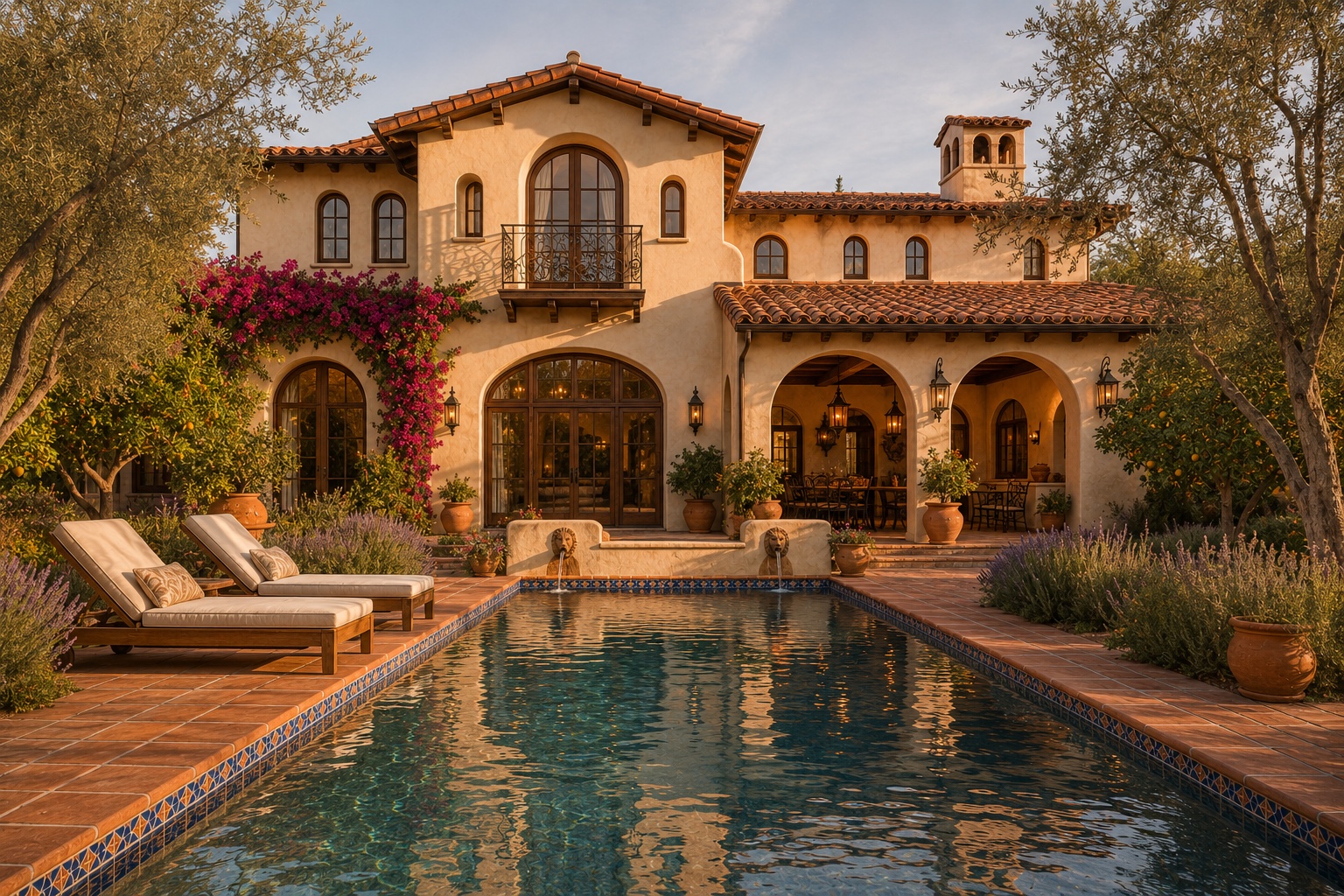 Villa Sevilla — Spanish Colonial custom villa exterior in Santa Barbara