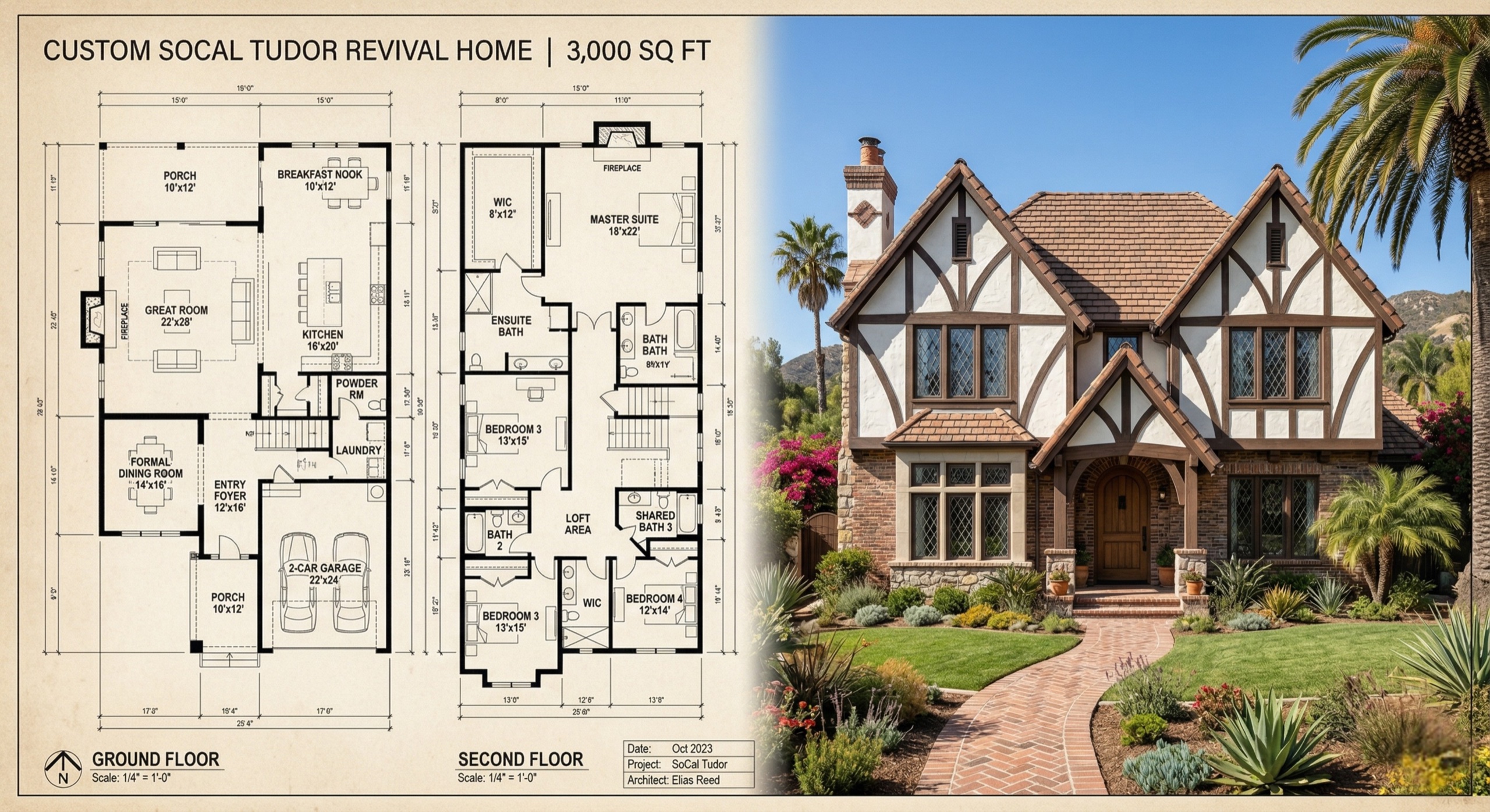 The Kensington — Tudor Revival style home