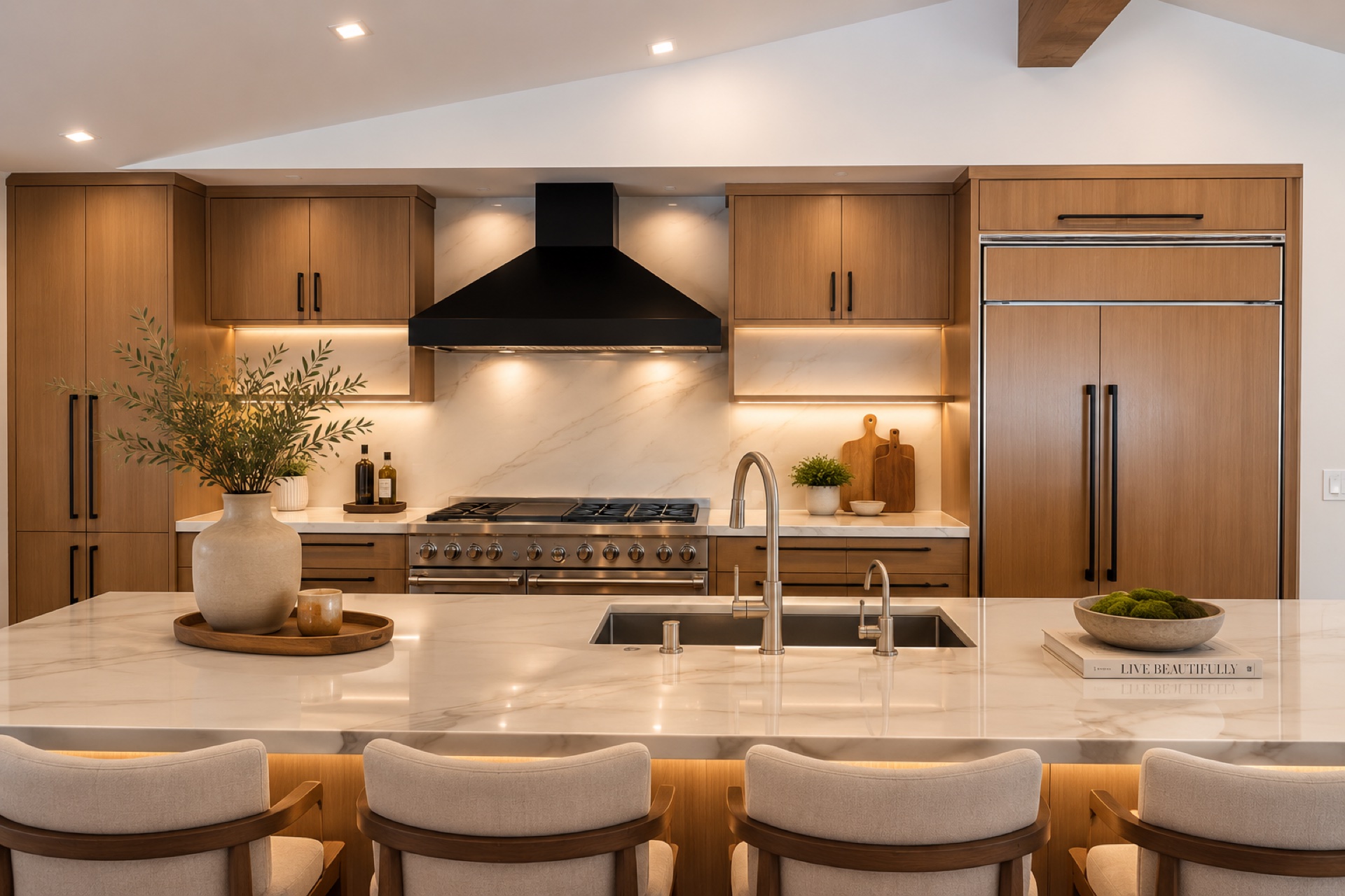 The Alderwood — white oak and marble complete home remodel in Studio City